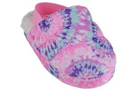 capelli new york Toddler Girls Tie Dye Soft Boa Quilted Slipper