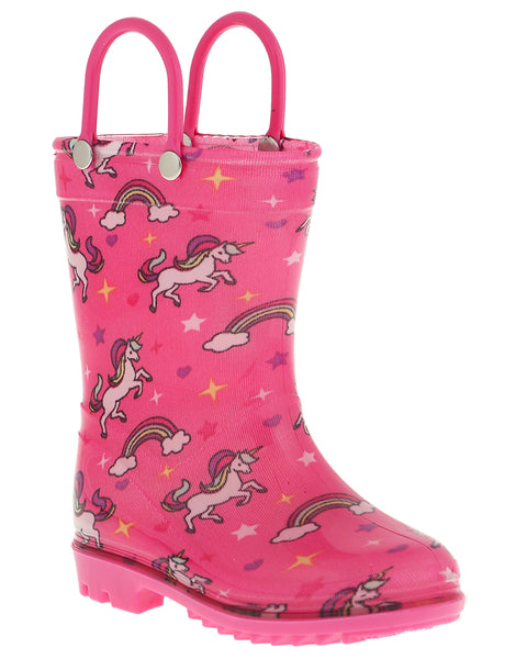 Capelli New York Toddler Girls Unicorns And Rainbows Printed Rain Boot