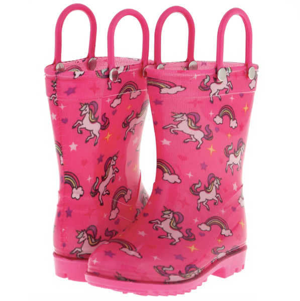 capelli new york Toddler Girls Unicorns and Rainbows Printed Rain Boot