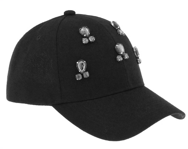 Capelli New York Twill Baseball Hat With Gem Clusters