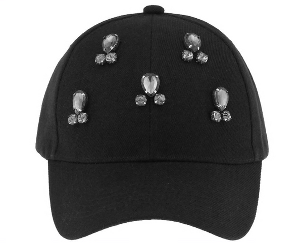capelli new york Twill Baseball Hat with Gem Clusters