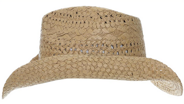 Capelli New York Twisted And Lala Straw Cowboy Hat With Turquoise Faux Suede Tie