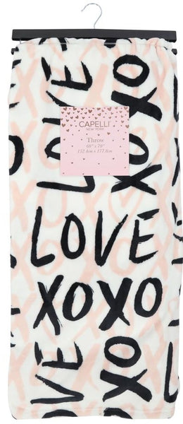 capelli new york XOXO Love Micro Cozy Throw Blanket