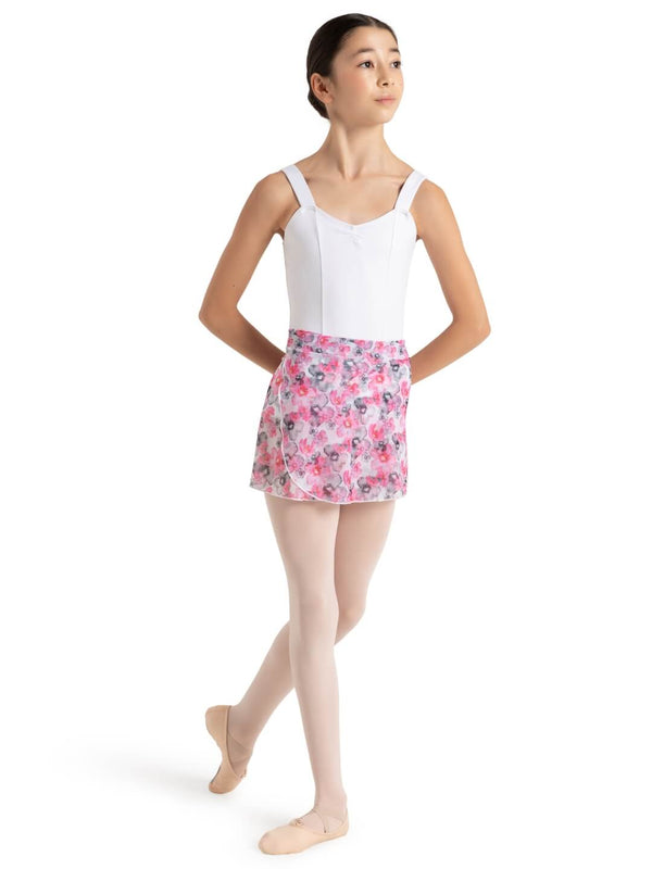 capezio Le Jardin Printed Mesh Wrap Skirt - Child