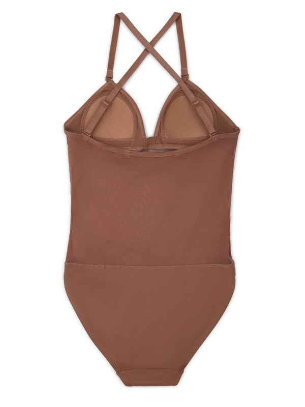 Capezio Plunge Neck Mesh Midriff Leotard - Girls