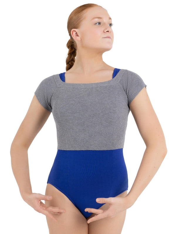 Capezio Ribbed Knit Cropped Sweater