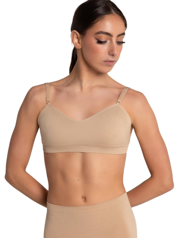 capezio Seamless Clear Back Sweetheart Bandeau Bra