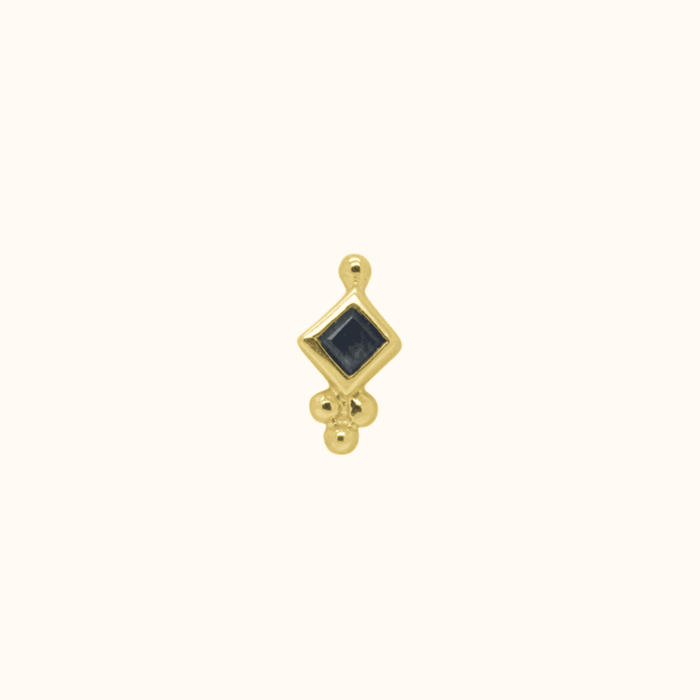 capi Blue Sapphire Deco Stud Square