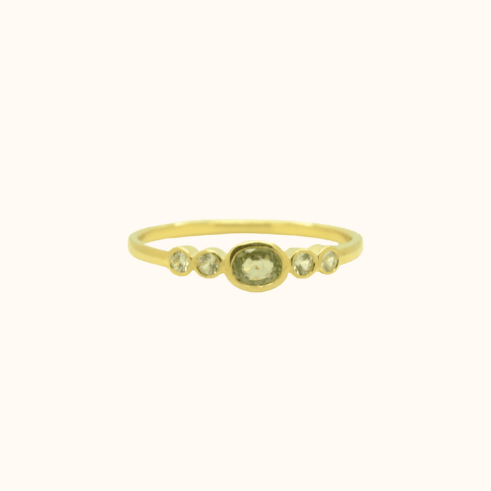 capi Deco Oval Cut Green Sapphire Ring