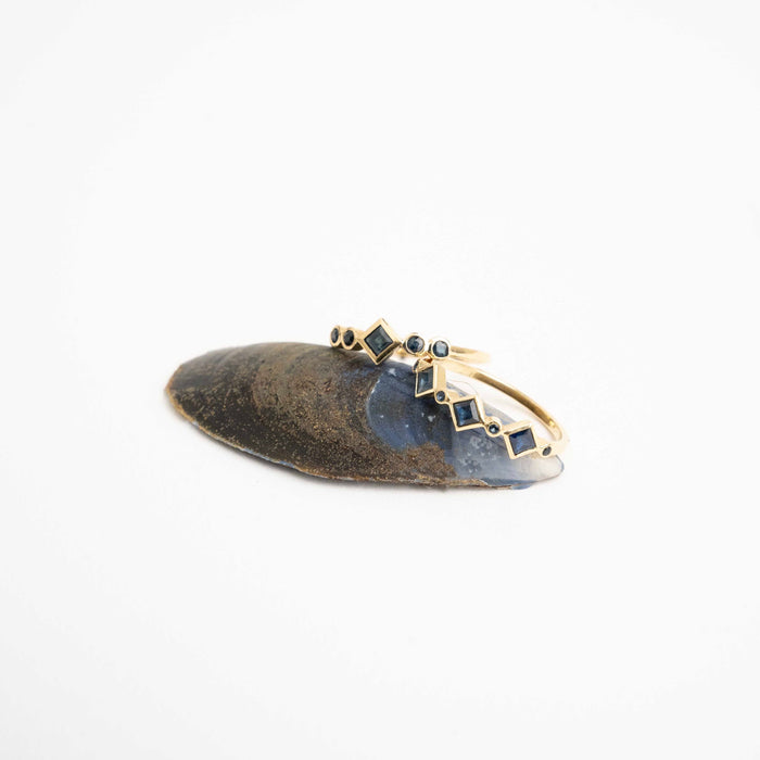 Capi Deco XL Square Cut Blue Ring