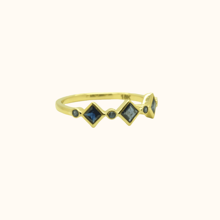 Capi Deco XL Square Cut Blue Ring