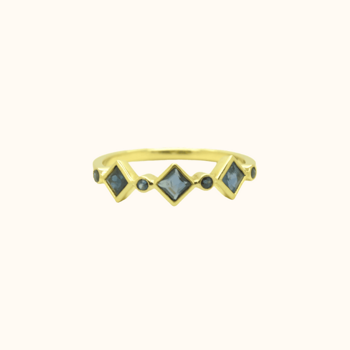 capi Deco XL Square Cut Blue Ring