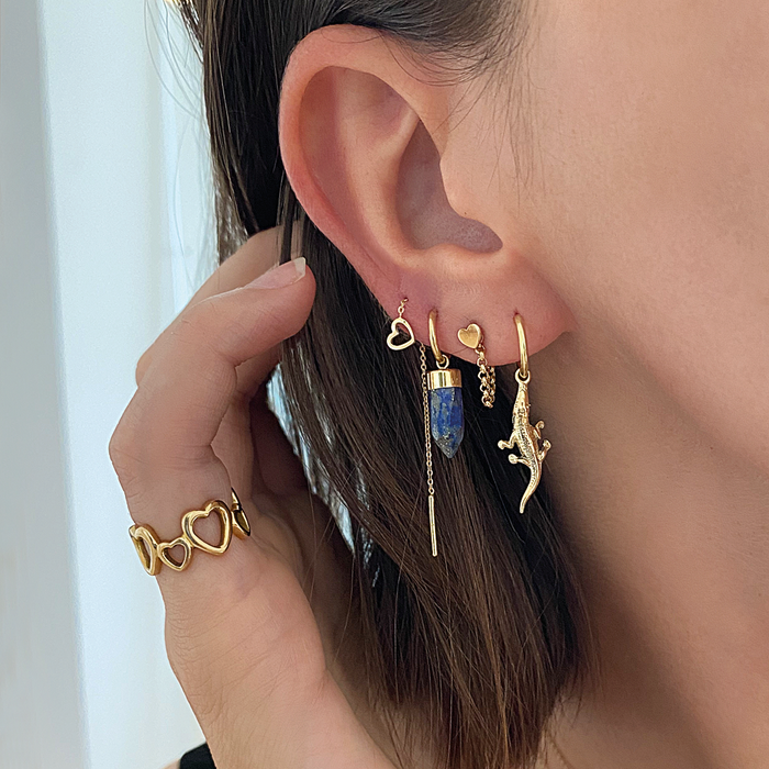 Capi Golden Crocodile Earring