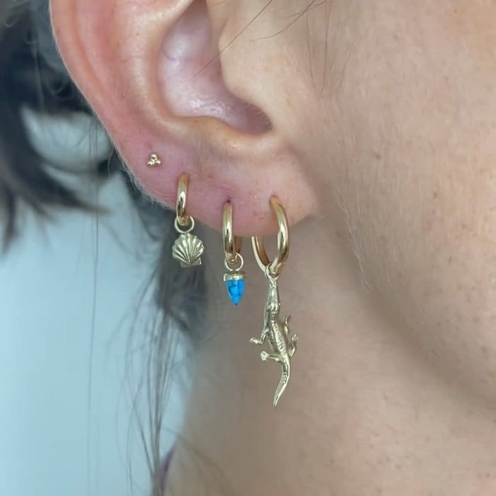 Capi Golden Crocodile Earring