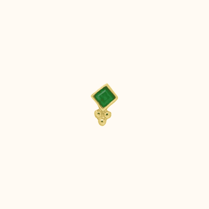 capi Green Emerald Deco Stud