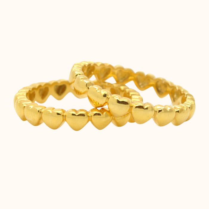 Capi Hearts Ring Gold