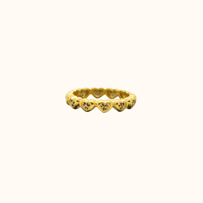 Capi Hearts Ring Orange Sapphire