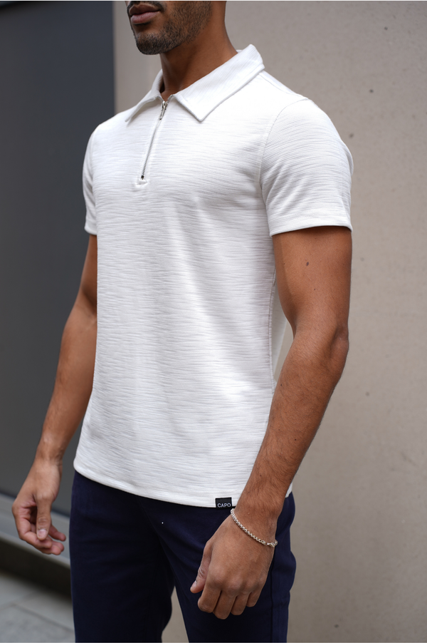 Capo Capo INTERLOCK SLUB Zip SS Polo