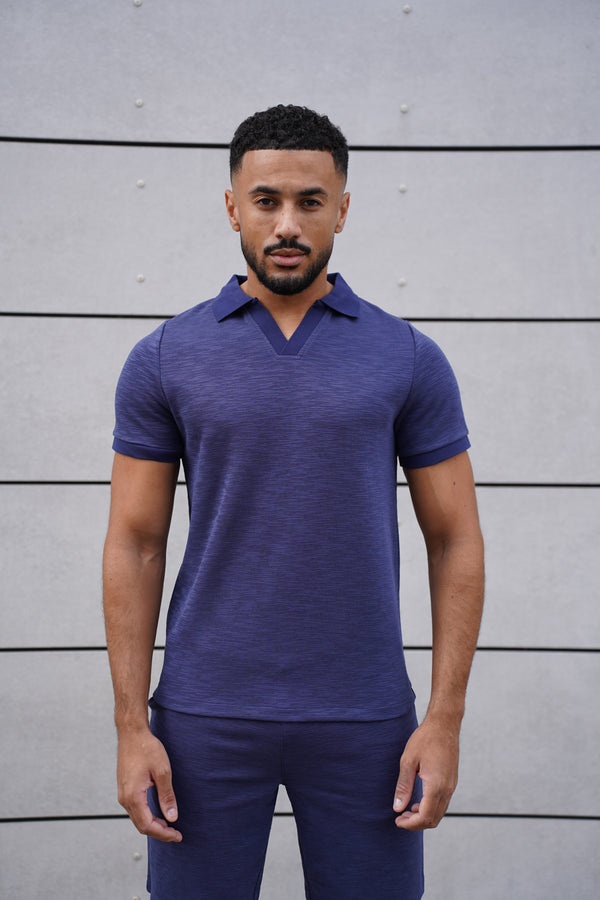 Capo Capo Jersey Slub Cuban Polo Shirt