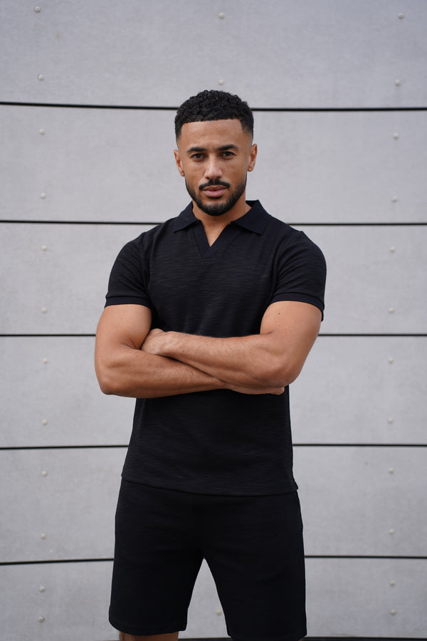 Capo Capo Jersey Slub Cuban Polo Shirt