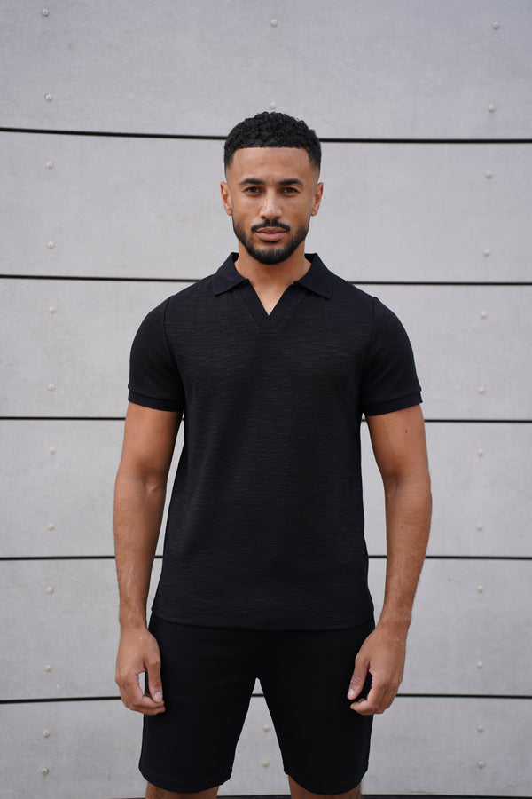capo Capo Jersey Slub Cuban Polo Shirt