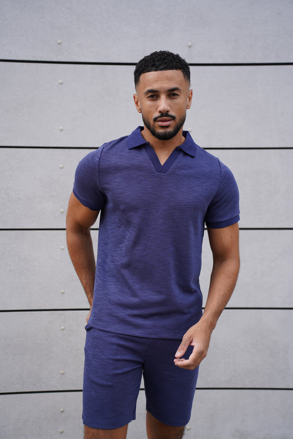 capo Capo Jersey Slub Cuban Polo Shirt