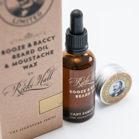 Captain Fawcett Limited Booze & Baccy Oil & Wax Gift Set