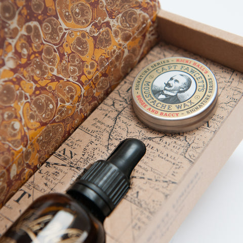 Captain Fawcett Limited Booze & Baccy Oil & Wax Gift Set