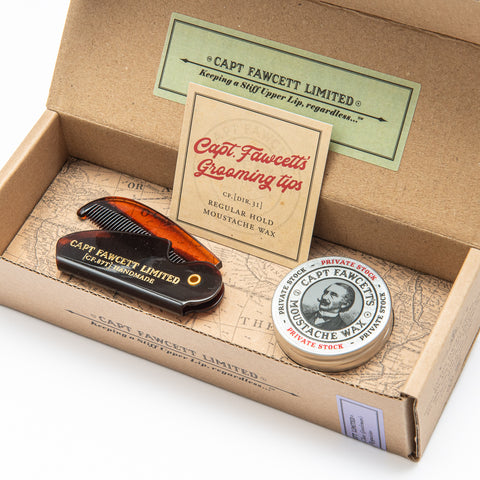 Captain Fawcett Limited Moustache Wax & Folding Pocket Comb