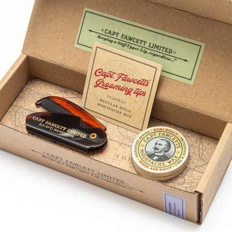 Captain Fawcett Limited Moustache Wax & Folding Pocket Comb