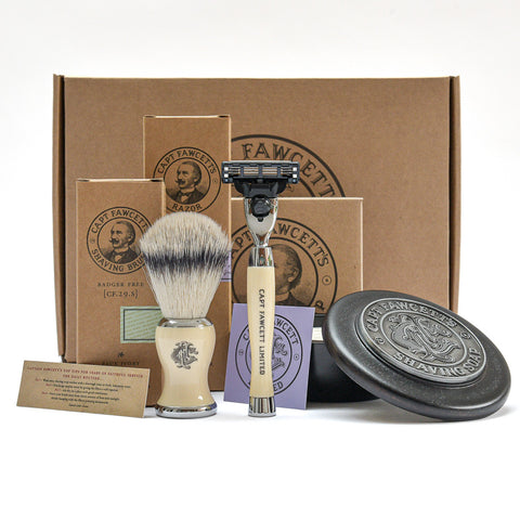 captain fawcett limited Shave Brush Razor & Soap Gift Set