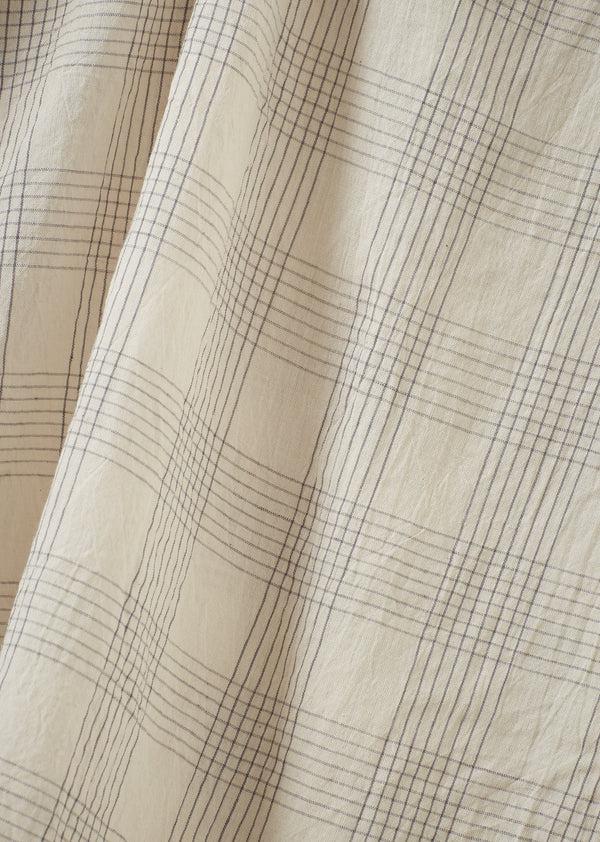 Caramel ACORUS BABY HAND-LOOMED COTTON TOP AND TROUSERS SET - WHITE / BLACK CHECK