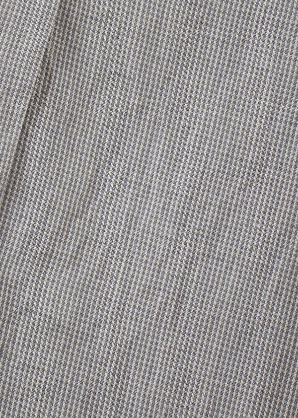 Caramel ACORUS BABY HAND-LOOMED COTTON TOP AND TROUSERS SET - GREY MICRO-CHECK