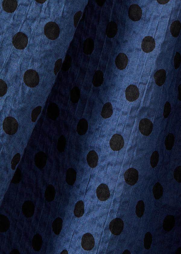 Caramel AGAVE GIRL'S MIRACLE WEAVE COTTON DRESS - BLACK POLKA DOT