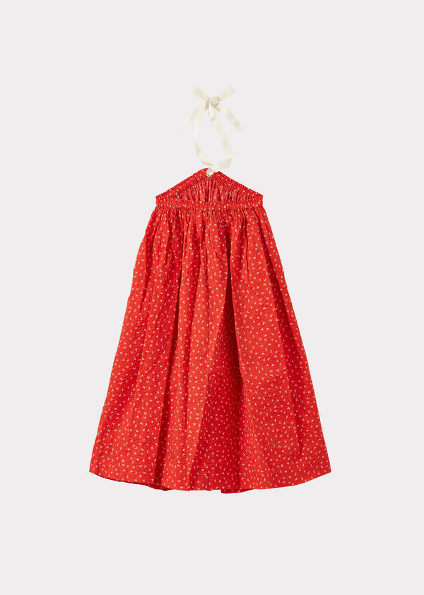 Caramel AGAVE GIRL'S MIRACLE WEAVE COTTON DRESS - POPPY RED