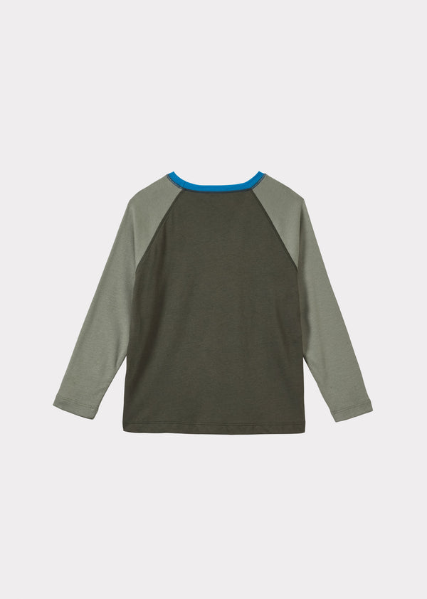 Caramel AXEL CHILDREN'S T-SHIRT - KHAKI / SOFT GREEN / BLUE