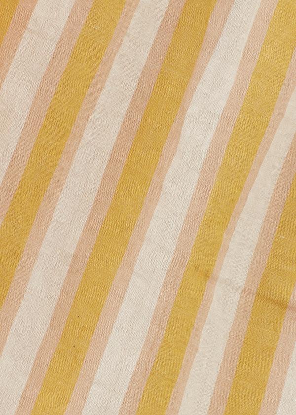 Caramel BABY HANDWOVEN COTTON PYJAMAS - YELLOW STRIPE