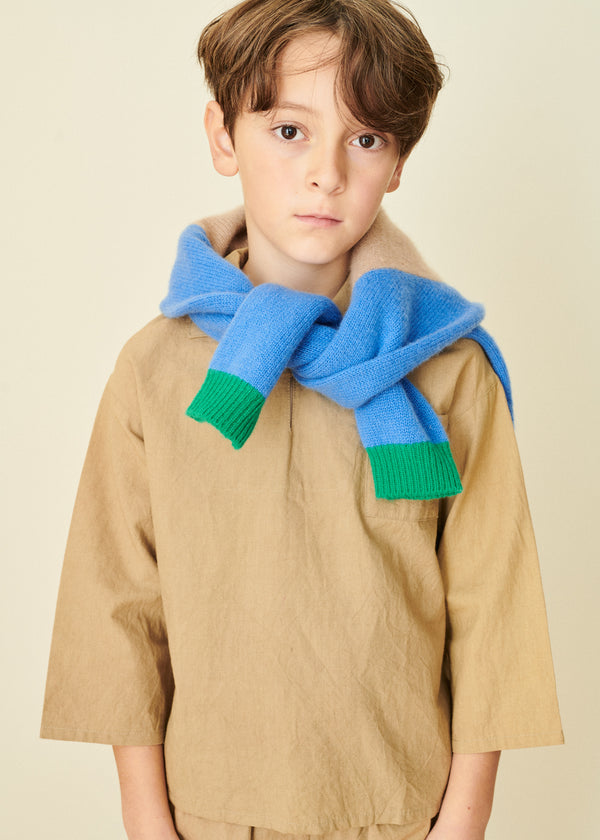 Caramel BERGAMOT CHILDREN'S COTTON SHIRT - LIGHT CAMEL