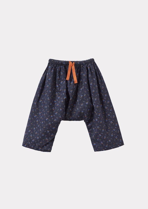 Caramel BLACKBIRD BABY COTTON AND LINEN TOP AND TROUSERS SET - PIXEL PRINT