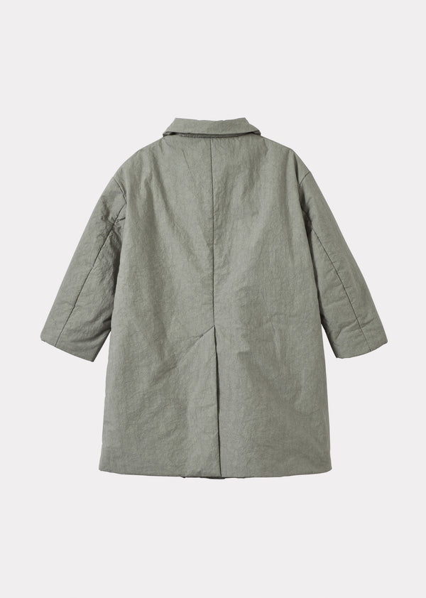 Caramel CAMBRIDGE CHILDREN'S CRUSHED COTTON COAT - GREY / GREEN