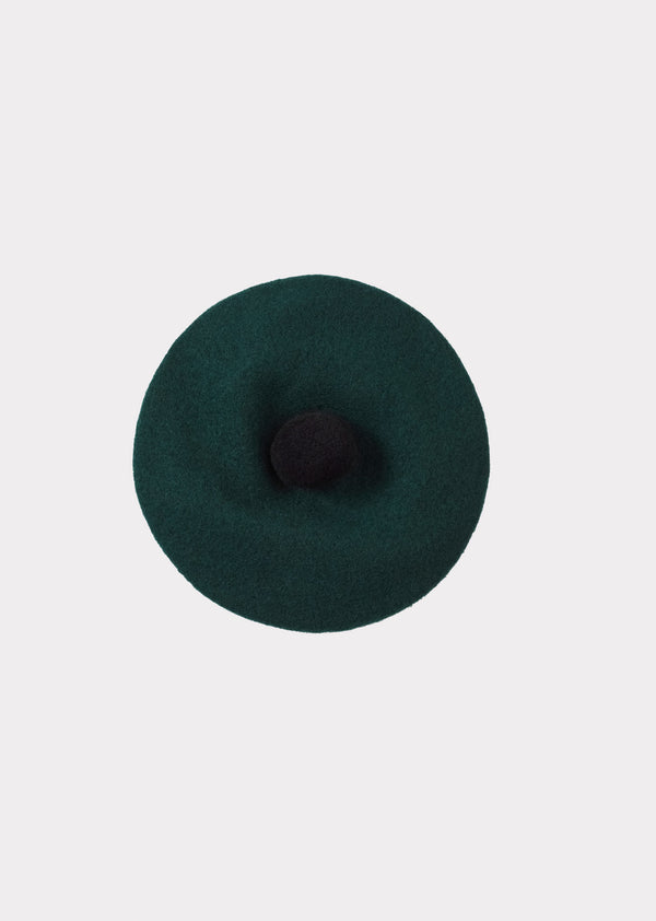 caramel ABERFELDY BERET TAM - GREEN BLACK