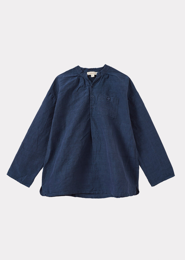 caramel ADONIS CHILDREN'S COTTON SHIRT - INDIGO