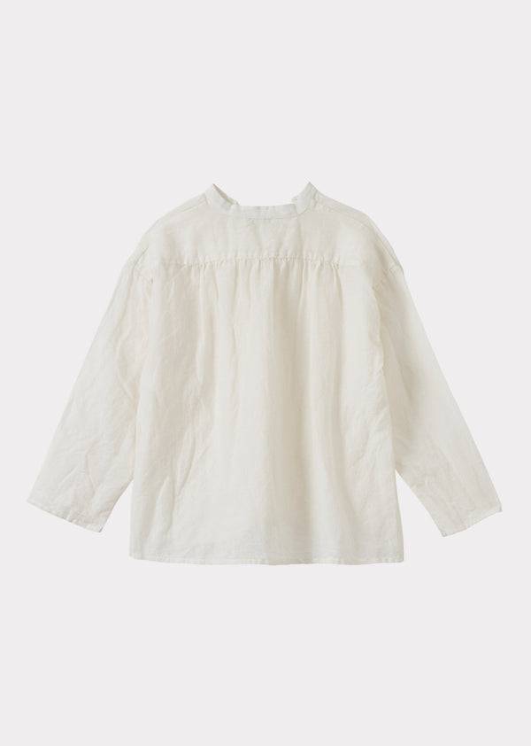 Caramel ADONIS CHILDREN'S COTTON SHIRT - OFF-WHITE