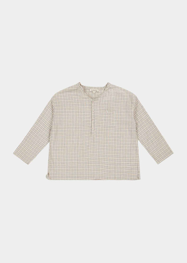 Caramel ADONIS SHIRT - ORANGE CHECK