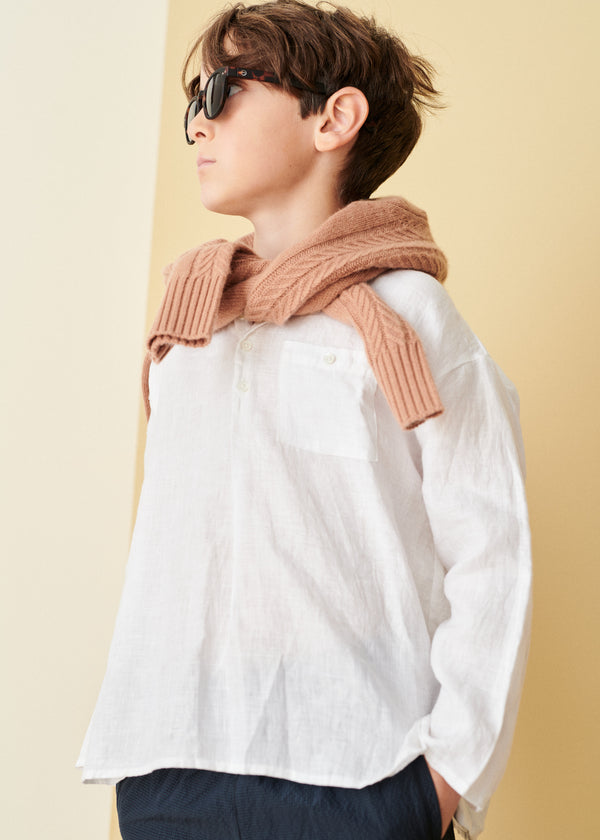 Caramel ADONIS SHIRT - WHITE