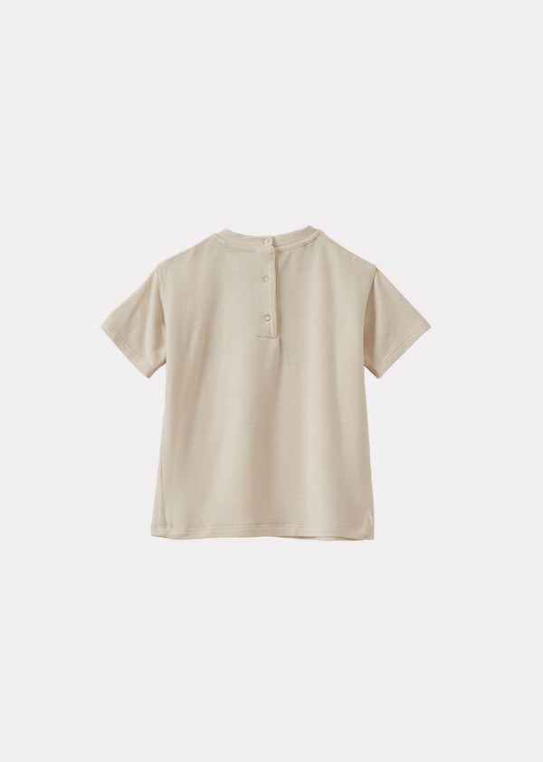 Caramel AHIPA BABY COTTON T-SHIRT - ECRU