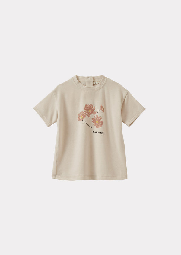 caramel AHIPA BABY COTTON T-SHIRT - ECRU