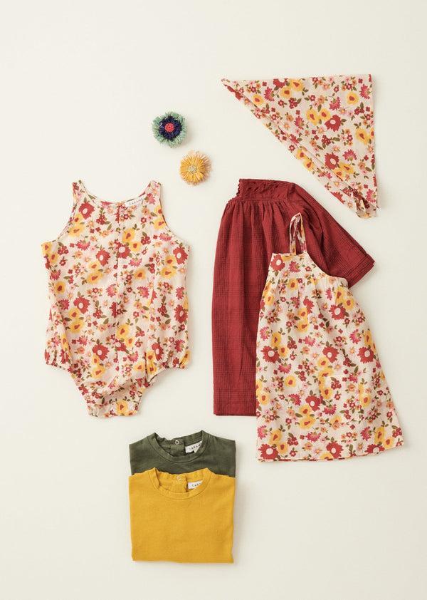 Caramel AHIPA BABY COTTON T-SHIRT - OCHRE