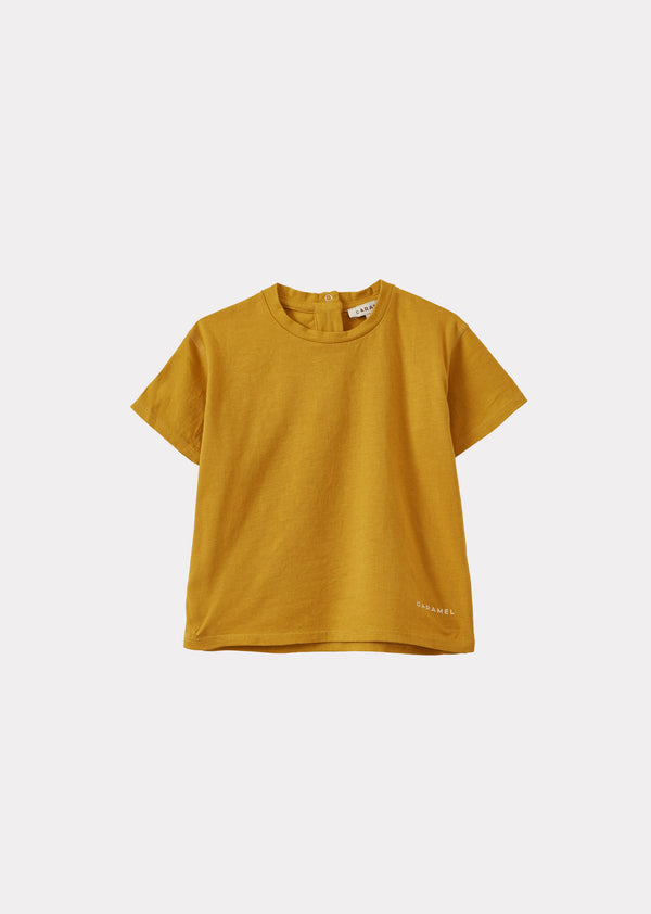caramel AHIPA BABY COTTON T-SHIRT - OCHRE