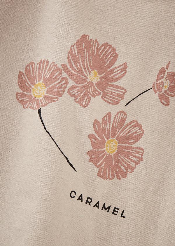 Caramel AHIPA CHILDREN'S COTTON T-SHIRT - ECRU